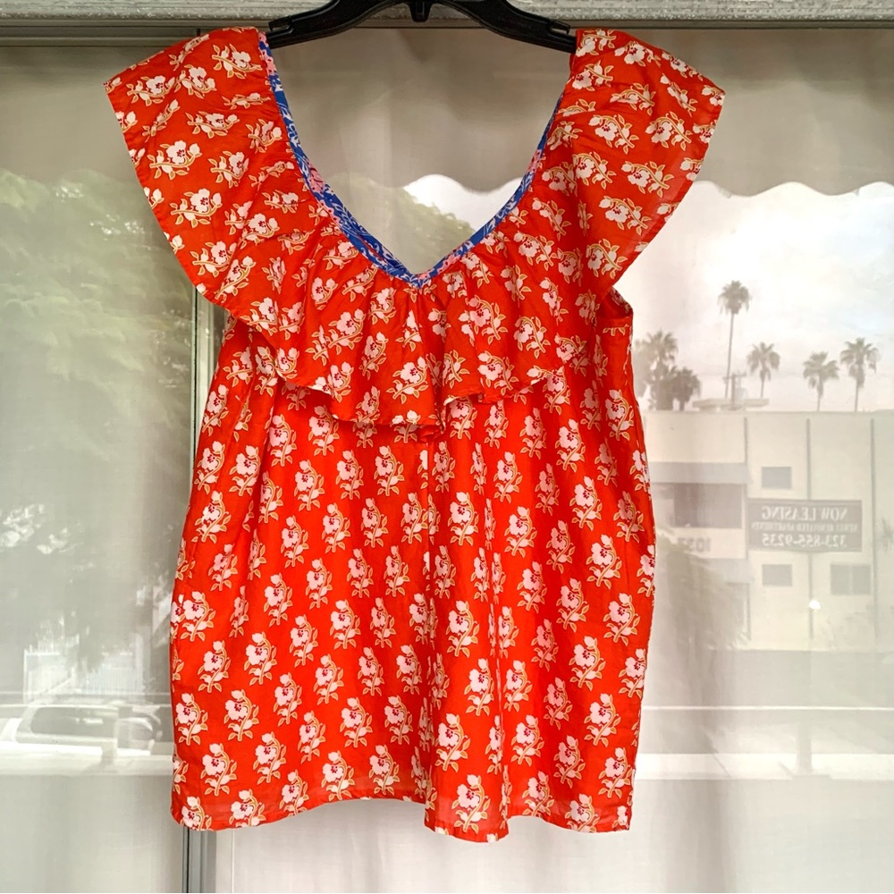 ❗️SALE❗️ J.Crew Ruffle V Neck Top - Picture 7 of 7
